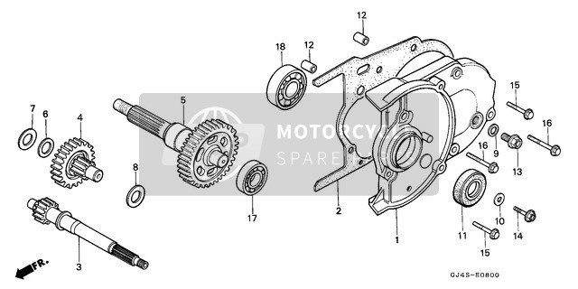 Honda SH75D 1995 Transmissie voor een 1995 Honda SH75D